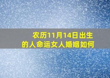 农历11月14日出生的人命运女人婚姻如何