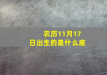 农历11月17日出生的是什么座