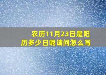 农历11月23日是阳历多少日呢请问怎么写