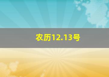 农历12.13号