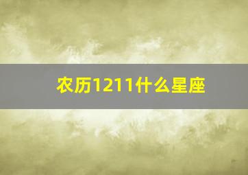 农历1211什么星座