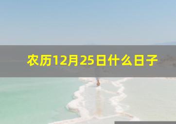 农历12月25日什么日子