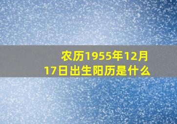 农历1955年12月17日出生阳历是什么