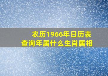 农历1966年日历表查询年属什么生肖属相