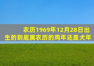 农历1969年12月28日出生的到底属农历的鸡年还是犬年