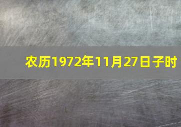 农历1972年11月27日子时