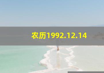 农历1992.12.14