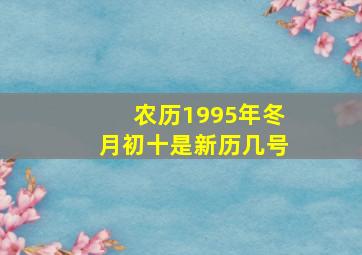 农历1995年冬月初十是新历几号