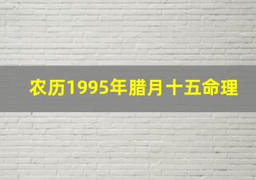 农历1995年腊月十五命理