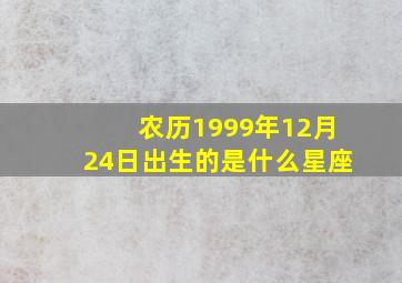 农历1999年12月24日出生的是什么星座