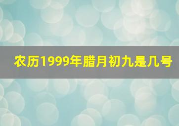 农历1999年腊月初九是几号