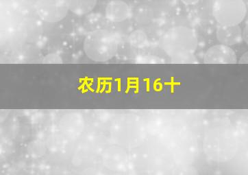 农历1月16十