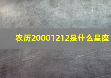 农历20001212是什么星座