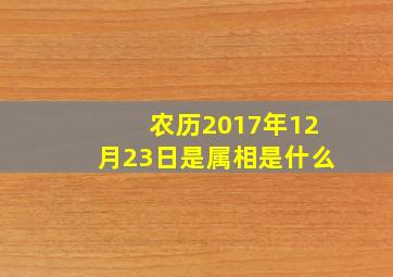 农历2017年12月23日是属相是什么