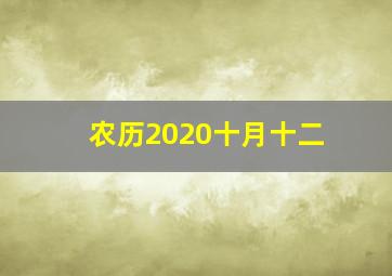 农历2020十月十二