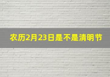 农历2月23日是不是清明节