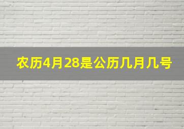 农历4月28是公历几月几号