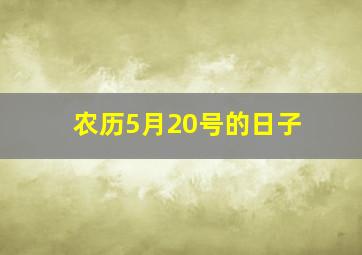 农历5月20号的日子