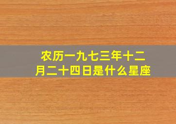 农历一九七三年十二月二十四日是什么星座