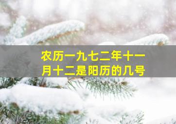 农历一九七二年十一月十二是阳历的几号