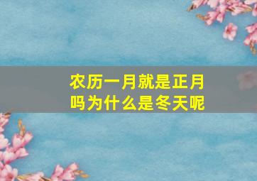 农历一月就是正月吗为什么是冬天呢