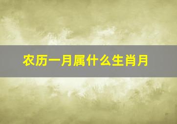 农历一月属什么生肖月