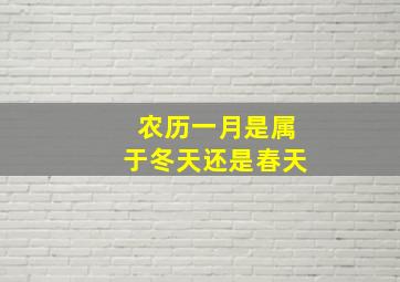 农历一月是属于冬天还是春天