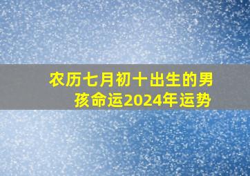 农历七月初十出生的男孩命运2024年运势