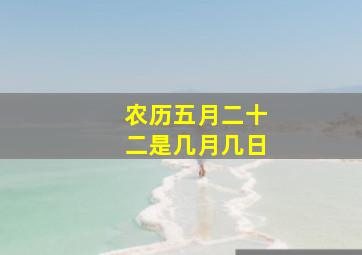 农历五月二十二是几月几日