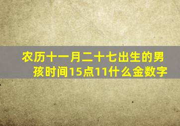 农历十一月二十七出生的男孩时间15点11什么金数字