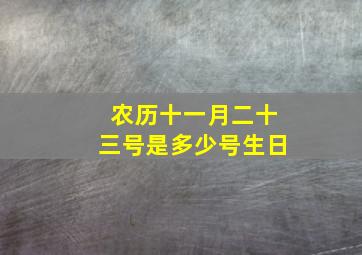 农历十一月二十三号是多少号生日