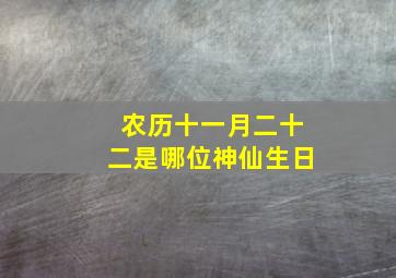 农历十一月二十二是哪位神仙生日