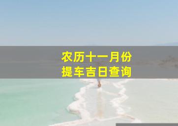 农历十一月份提车吉日查询