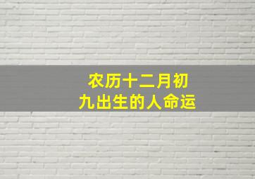 农历十二月初九出生的人命运