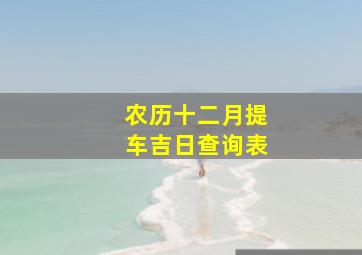 农历十二月提车吉日查询表