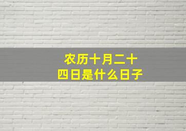 农历十月二十四日是什么日子