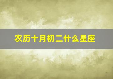 农历十月初二什么星座