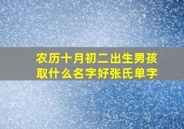 农历十月初二出生男孩取什么名字好张氏单字