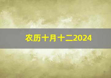 农历十月十二2024