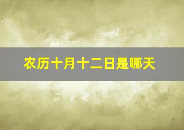 农历十月十二日是哪天