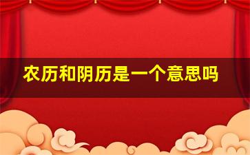 农历和阴历是一个意思吗