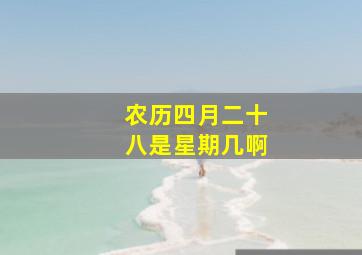 农历四月二十八是星期几啊