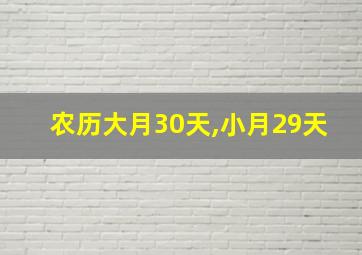 农历大月30天,小月29天