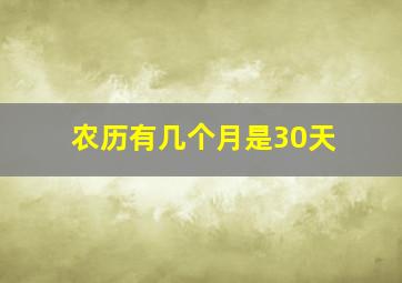 农历有几个月是30天