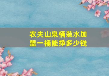 农夫山泉桶装水加盟一桶能挣多少钱