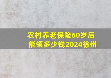 农村养老保险60岁后能领多少钱2024徐州