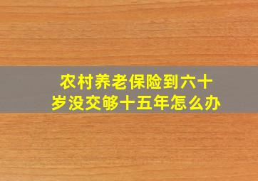 农村养老保险到六十岁没交够十五年怎么办