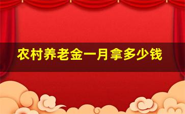 农村养老金一月拿多少钱