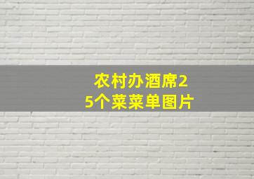 农村办酒席25个菜菜单图片