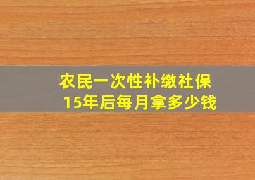 农民一次性补缴社保15年后每月拿多少钱